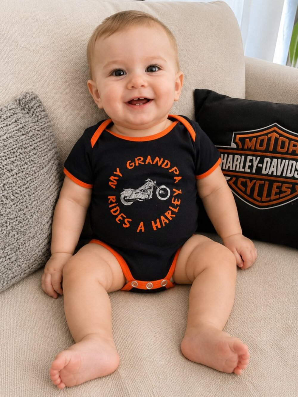 Harley-Davidson Baby 18M My Grandpa Rides a Harley Motorcycle Bodysuit